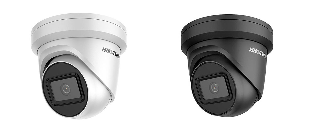 Turret style cameras available in white or black